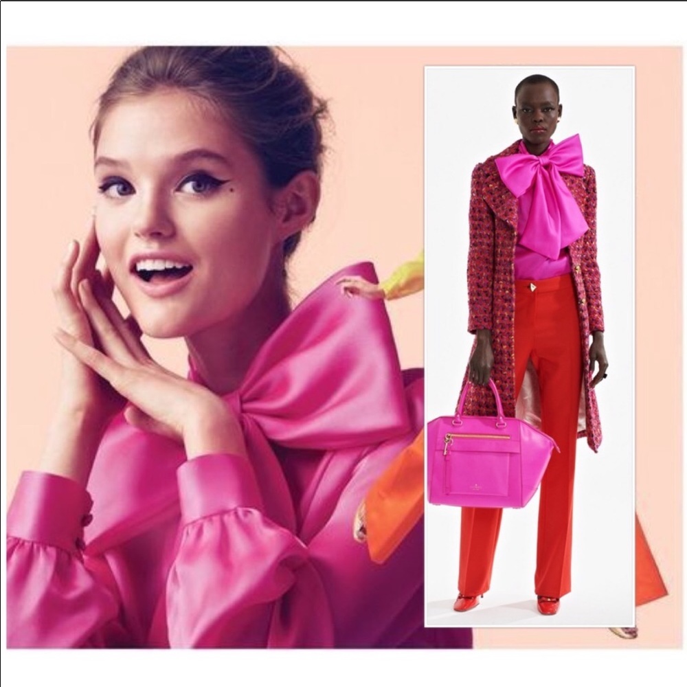 kate spade pink bow blouse
